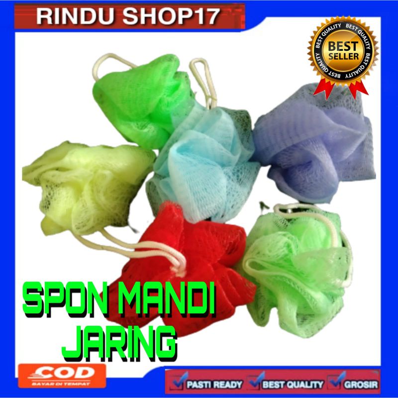 (RS)sponge mandi jaring spon mandi sikat mandi jaring