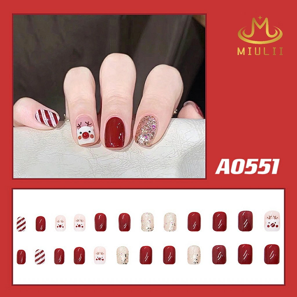 MIULII / KUKU PALSU   A0551  / 24PCS / 3D / NAIL ART / PREMIUM / CUTE / FREE LEM JELLY / KUTEK