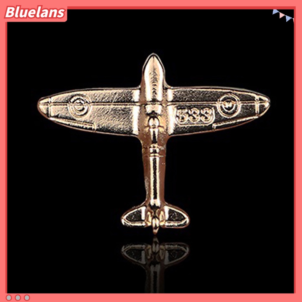 Bluelans Collar Clip Luxury Plane Shape Alloy Pilot Miniature Aircraft Collar Clip