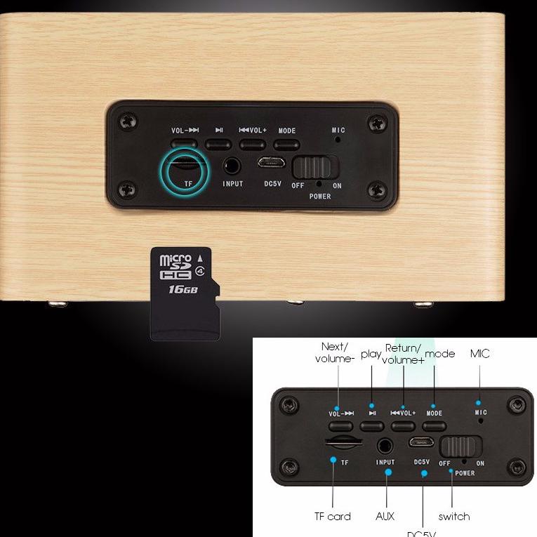 [KODE 392] Speaker Bluetooth Stereo Subwoofer - Speaker Portable - Wood Materials - W5
