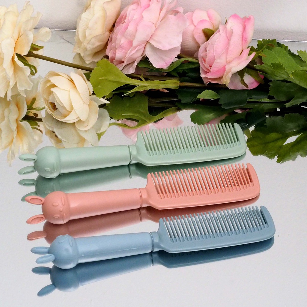 Sisir Gagang Karakter Rabbit Warna Pastel Hair Comb Korean Style Anak Dewasa