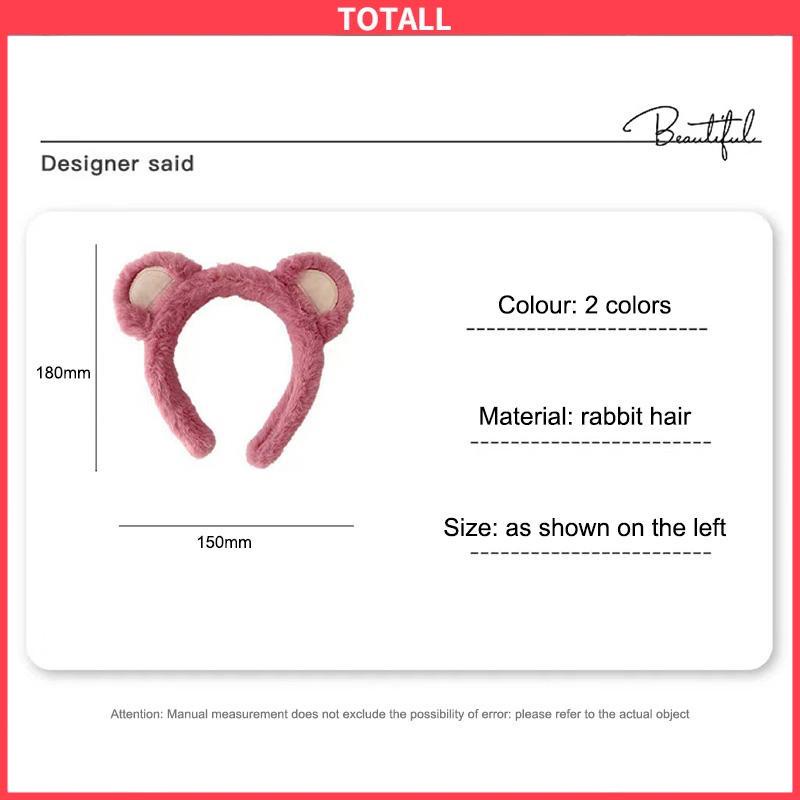 COD Ikat Kepala Cuci Muka Wanita Beruang Stroberi Mewah Ikat Kepala Jepit Rambut Lucu Hiasan Kepala-Totall