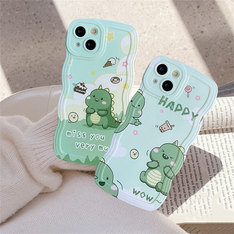 Soft Case TPU Motif Dinosaurus Untuk iPhone 14 13 12 11 Pro Max X Xr Xs Max 8 7 6 6s Plus