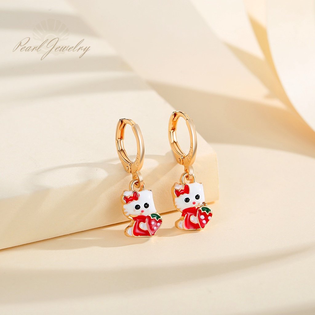 Y701 [COD✔] Hello Kitty Anting Anak Lapis Emas Perhiasan Imitasi Gold 18k Anting