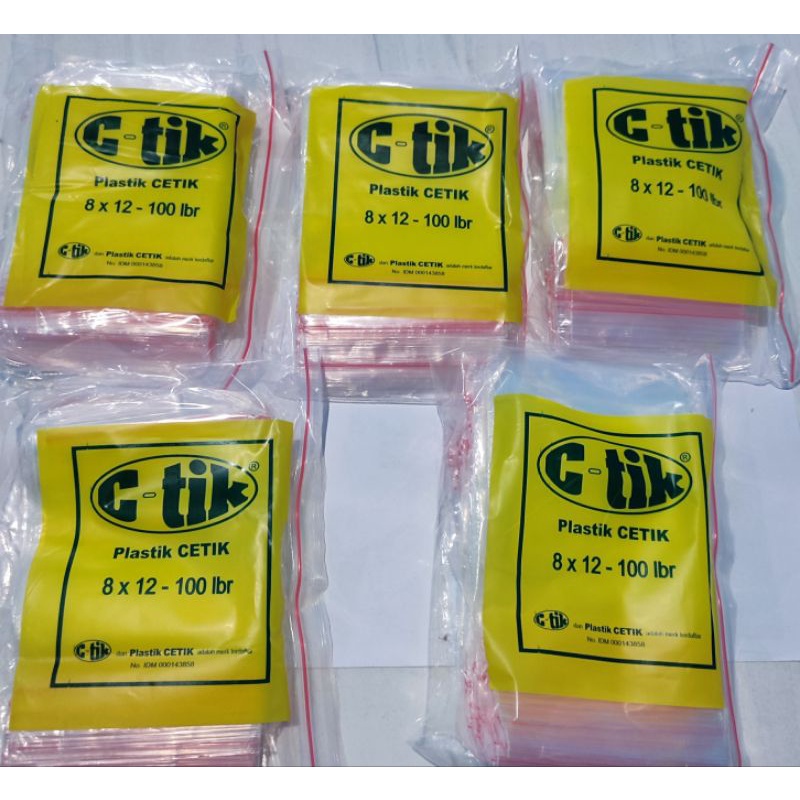 

PLASTIK C-TIK / CETIK 8×12 PLASTIK ZIP LOCK BISA ECER