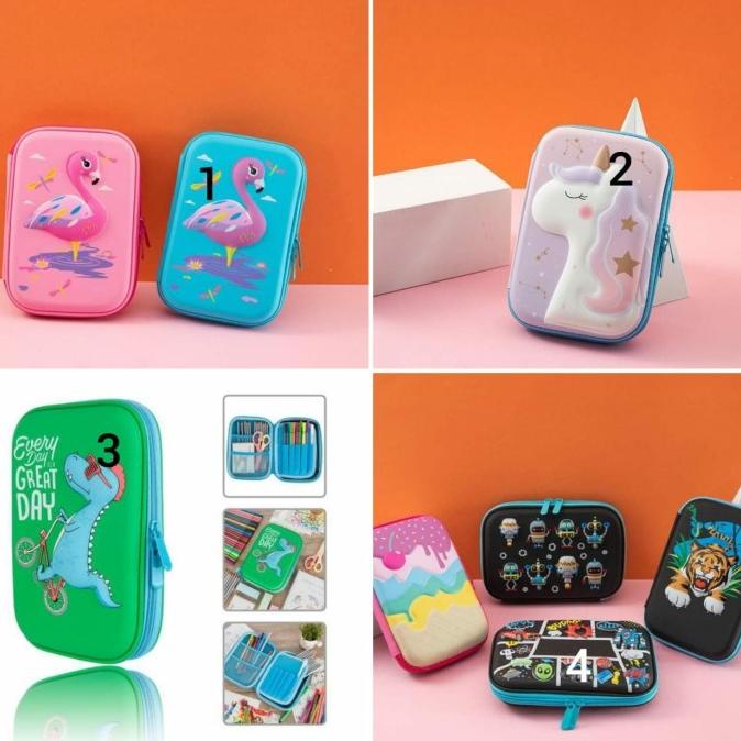 

Hardcase Pencil case 3D Smiley kotak Pensil stationary anak 16 motif