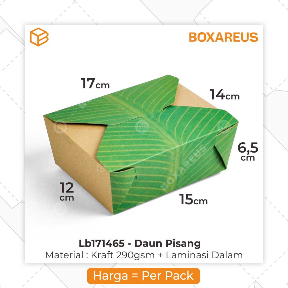 Food Pail Lunch Paper Rice Box Dus Laminasi Makanan Takeaway LB171465