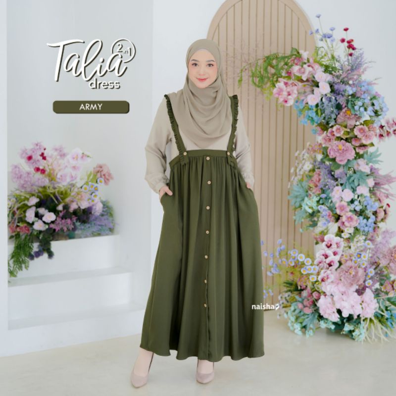 Naisha/Talia Dress/Dress 2 IN 1/Dress Remaja Kekinian/Bahan Shakila premium/Original/Gamis muslimah 