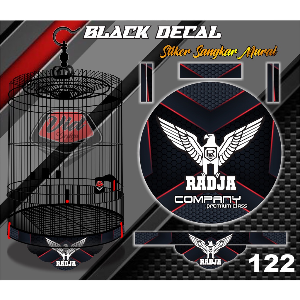 Stiker Sangkar Murai Decal Kandang Bulat Radja No 1 2 3 4