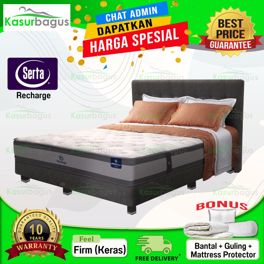 Serta Kasur Springbed New Recharge - Full Set 180x200