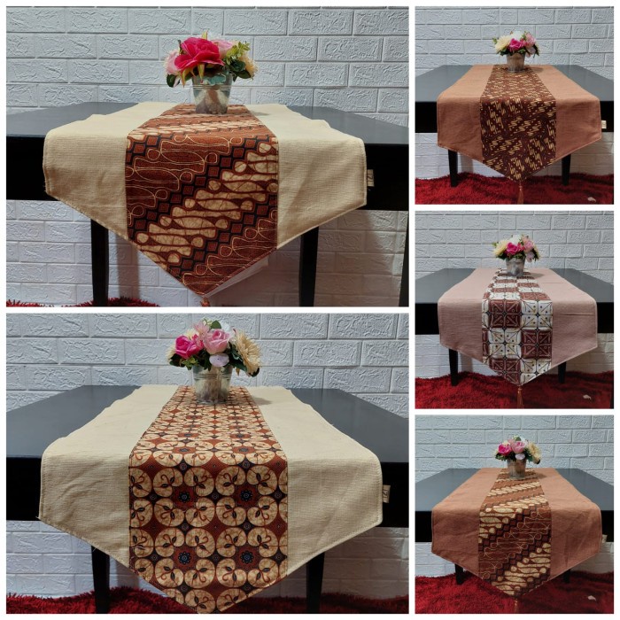 "ZIRA" TAPLAK MEJA PANJANG BATIK, TAPLAK MEJA DUA LAPIS TENUN BATIK