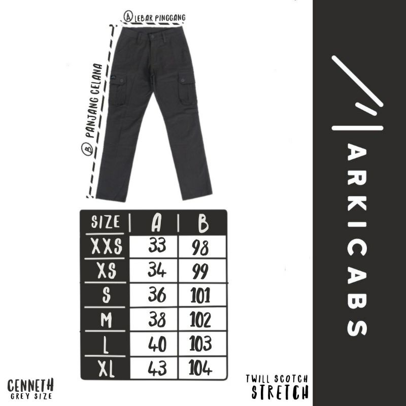 MARKICABS [Cenneth - Grey] Long Cargo Pants