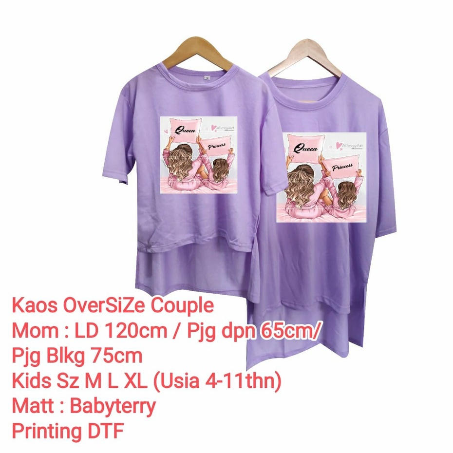 MOMOGI- ATASAN OVERSIZE COUPLE/ ATASAN VIRAL PRINTING DTF IBU&amp;ANAK