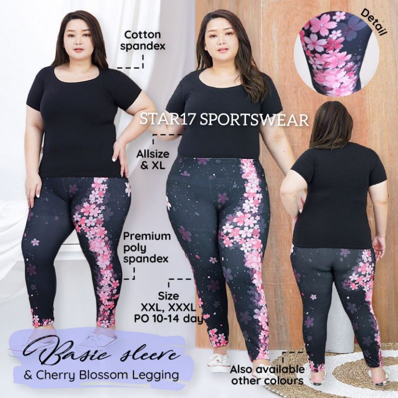 CHERRY BLOSSOM LEGGING JUMBO - BAJU SENAM JUMBO - BAJU SENAM MURAH - LEGGING SENAM JUMBO- LEGGING YO