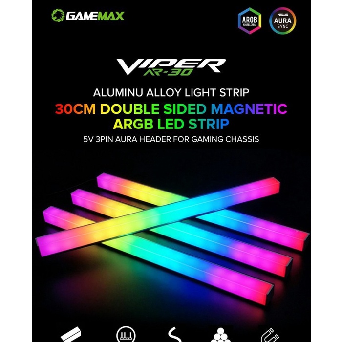 Gamemax Viper AR30 Double Side Magnetic Rainbow ARGB LED Strip