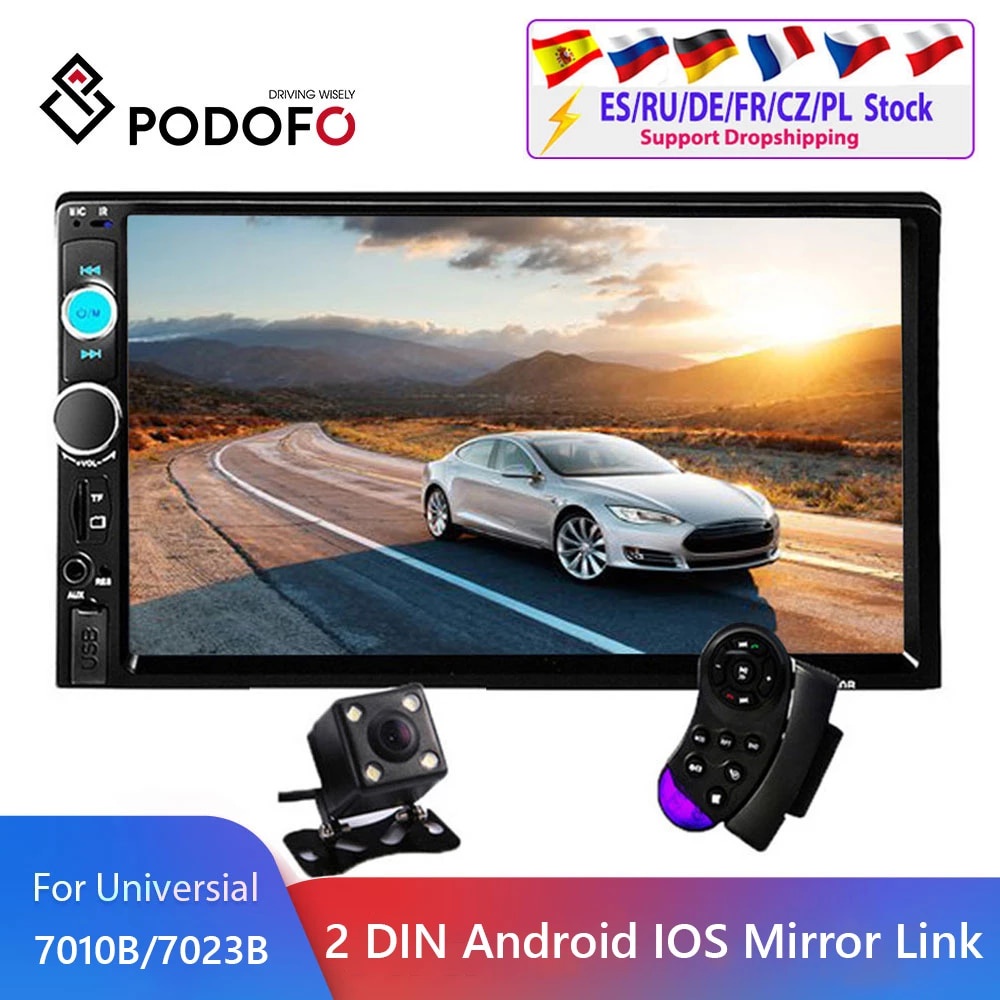 Head Unit Universal 2 Din Kamera Mundur DVD Mobil Android Audio Mobil Tape Media Player MP5 Bluetoot