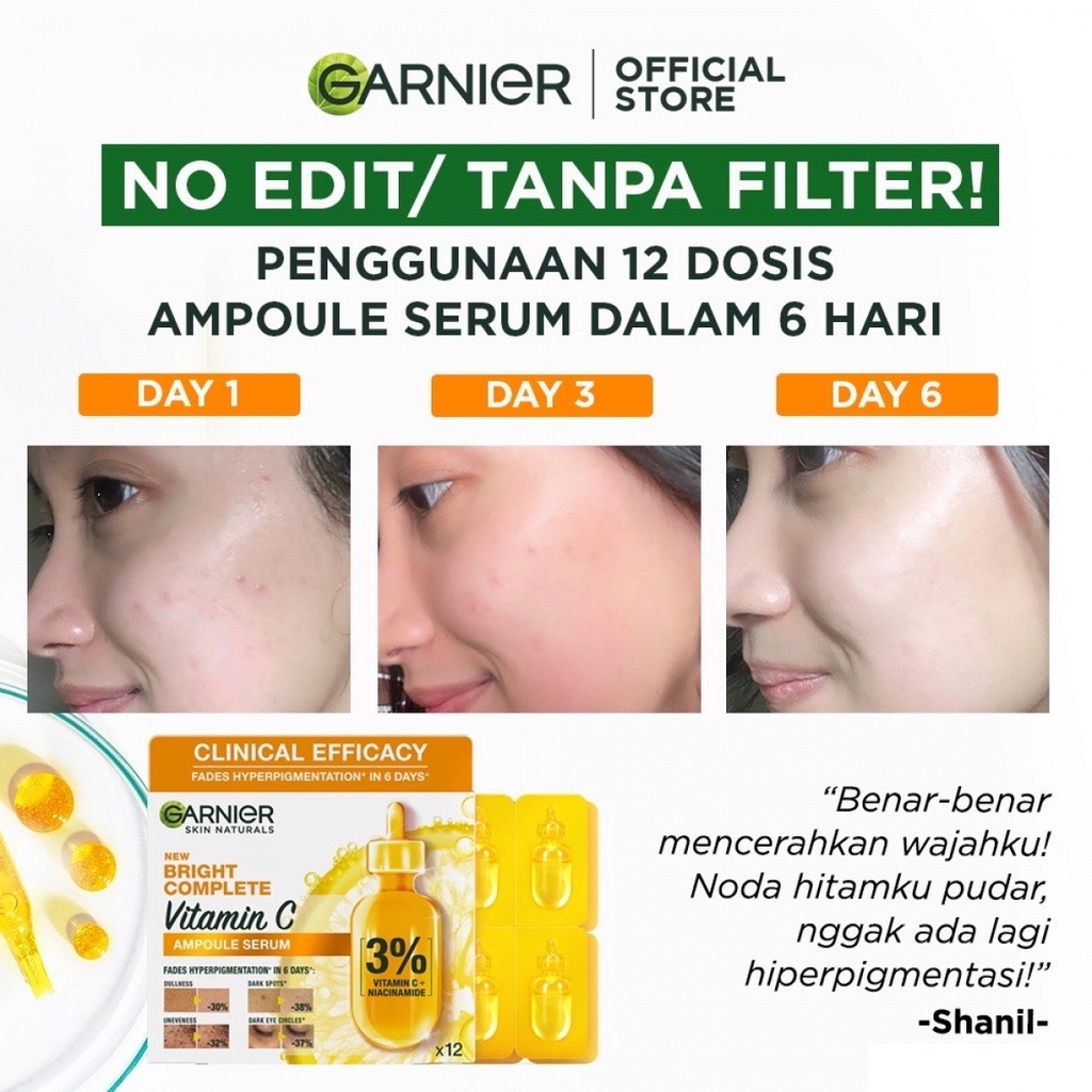 GARNIER Bright Complete Ampoule Vitamin C Hiperpigmentasi Serum 1.5 ml