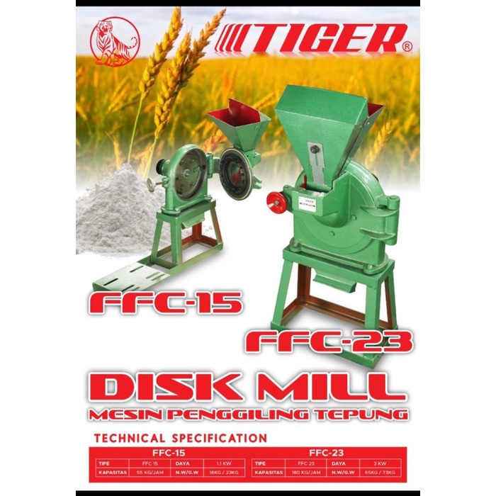 Mesin Penggiling Diskmill Disk Mill Penepung FFC 23 FFC23