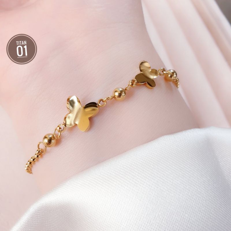 Perhiasan Gelang Tangan Rantai Wanita Titanium Cantik Dan Simple N27102201