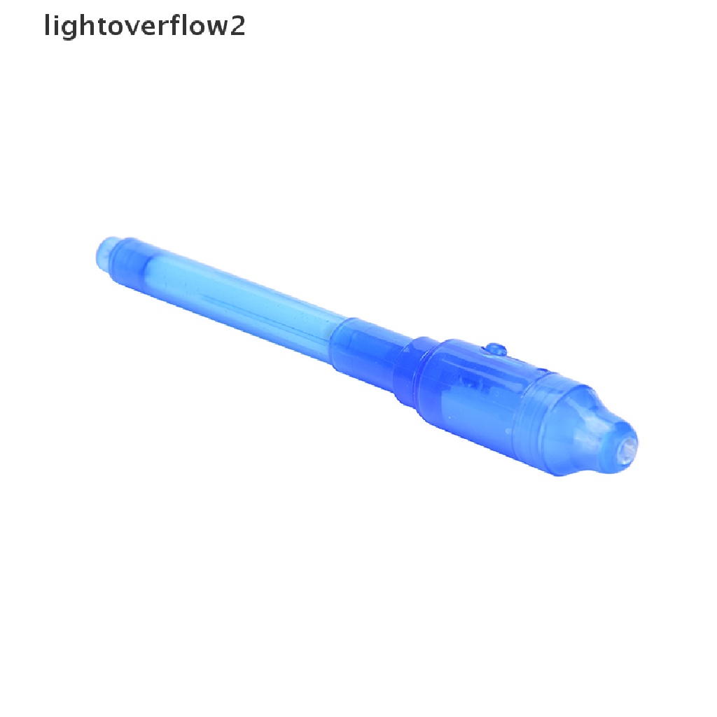 (lightoverflow2) Pena Marker Tinta Invisible Dengan Lampu LED Ultra Violet (ID)