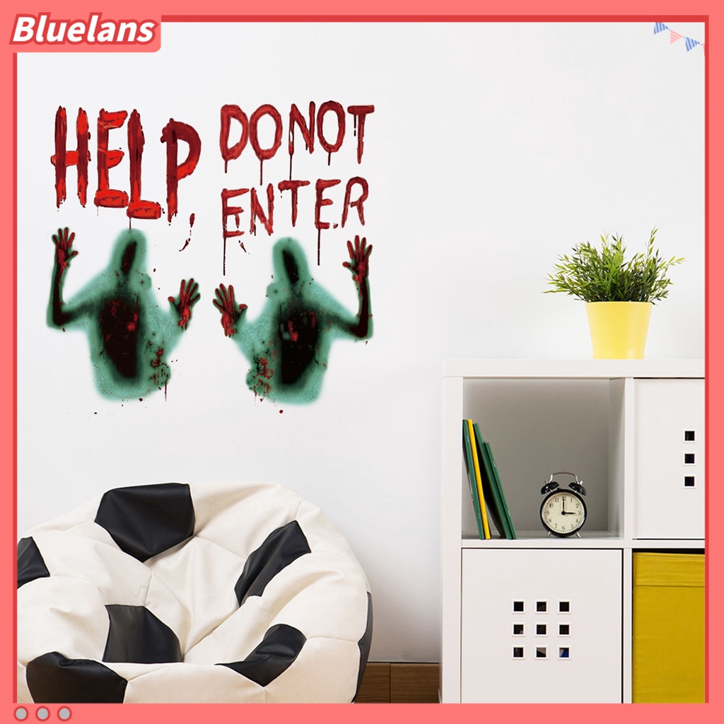 1 Set Stiker Dinding Bahan PVC Tahan Air Motif Zombie Halloween Untuk Jendela Toilet