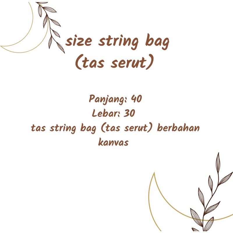 Tas Serut atau String Bag Bergambar Cute Karakter Dino/Monster/Zoo