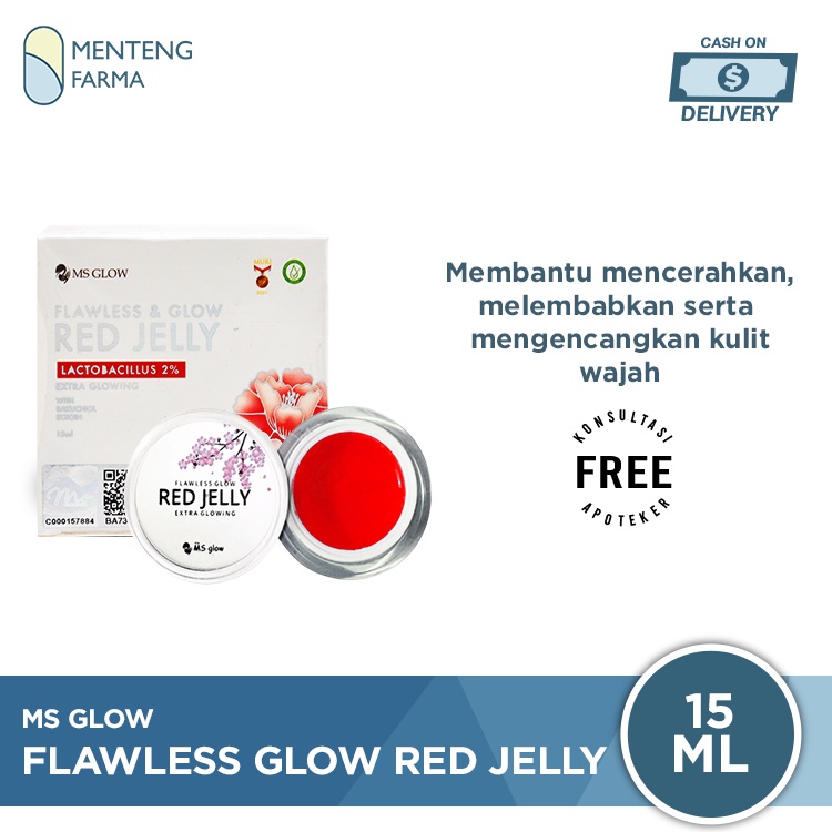 Ms Glow Flawless Glow Red Jelly 15 mL - Gel Pencerah dan Pelembap Wajah