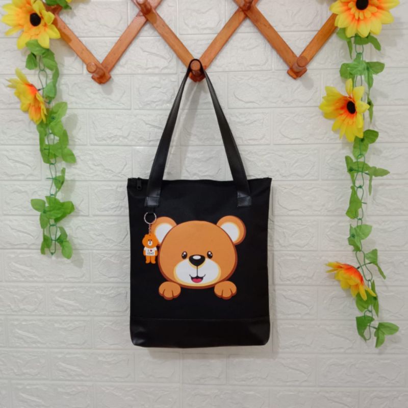 Tas Jingjing Wanita Totebag Karakter Beruang Selempang Abg Perempuan