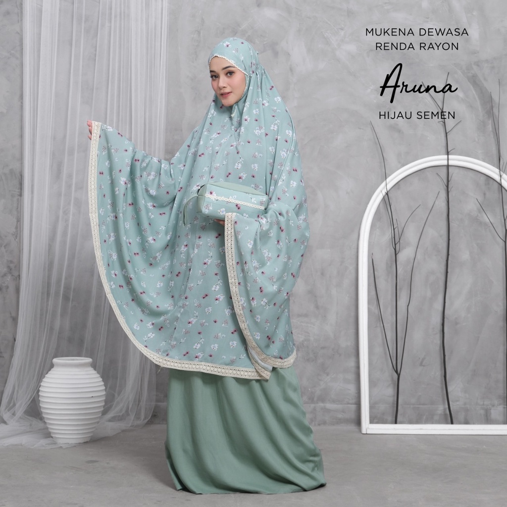 PUSAT MUKENA TASIK - MUKENA RENDA DEWASA MOTIF ARUNA