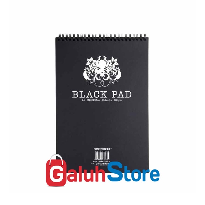 

Sale!!! Potentate Black Paper / Sketsa Spiral / Sketchbook A4 Wire Book Bergaransi