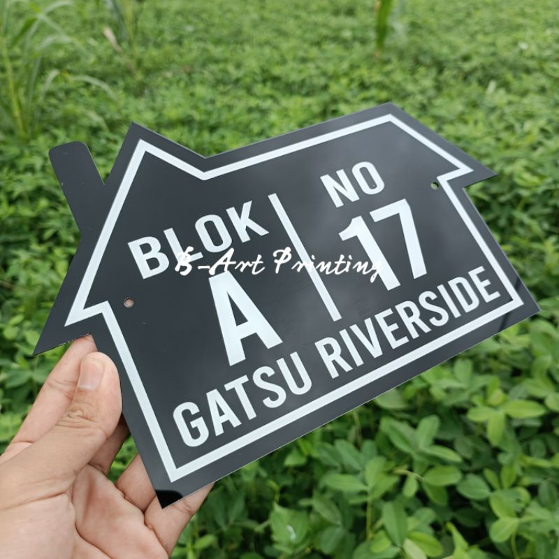 MURAH NOMOR RUMAH NOMER PERUMAHAN VILLA PAPAN NOMOR RUMAH 27 x 18 cm / BAHAN ACRYLIC / LASER CUTTING / NOMOR RUMAH