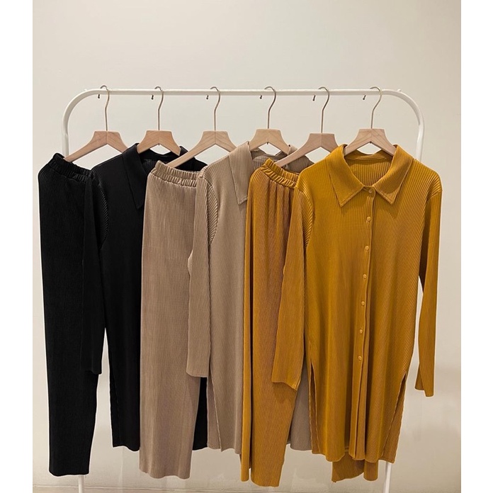 Harga Miring Lily Pleats Set / Oneset Plisket / Set Tunik Dan Kulot Plisket