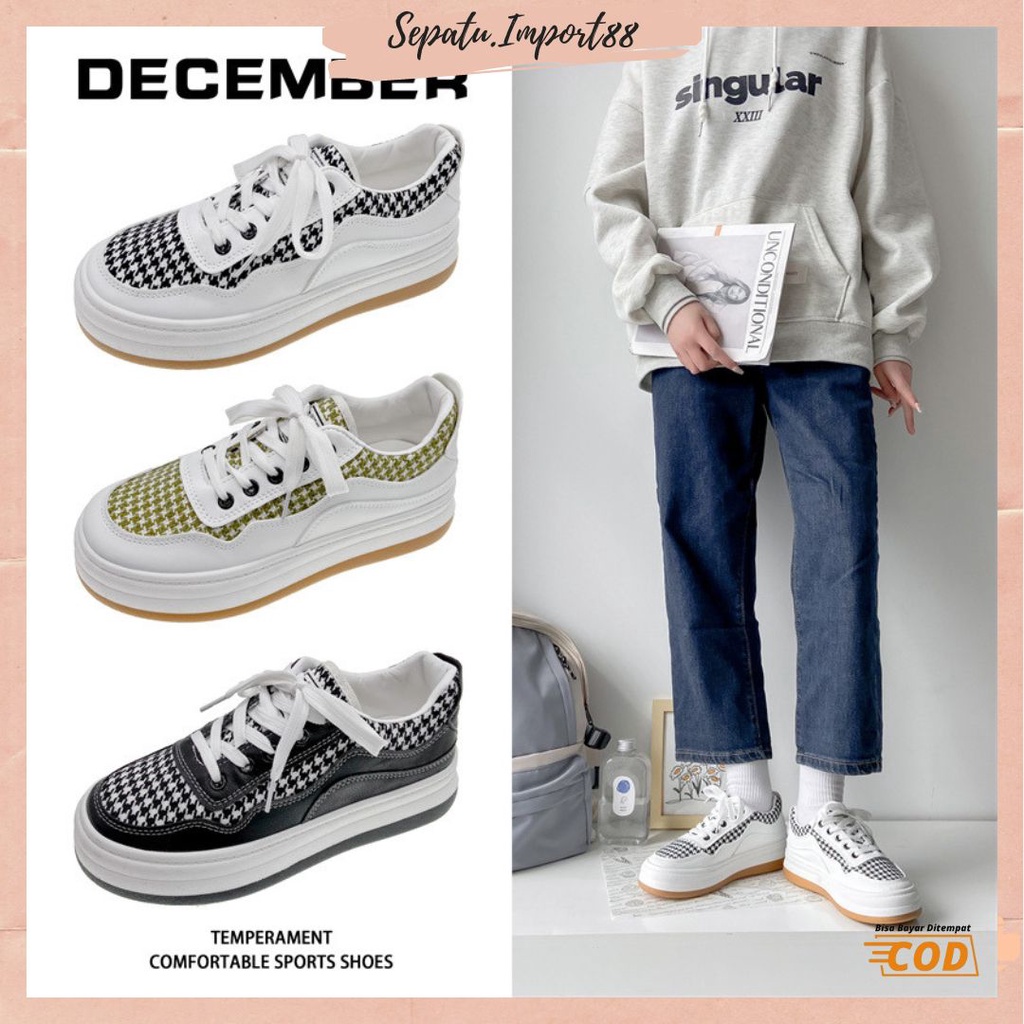 [SEPATU.IMPORT88] Sepatu Sneakers Wanita Casual Wear ala Korea Import Kualitas Super Premium SP 591