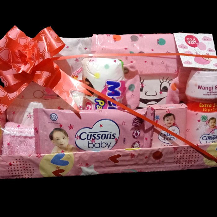 

[COD] parcel bayi kado Lahiran bayi set set baby gift HAMPERS baby - Merah Muda