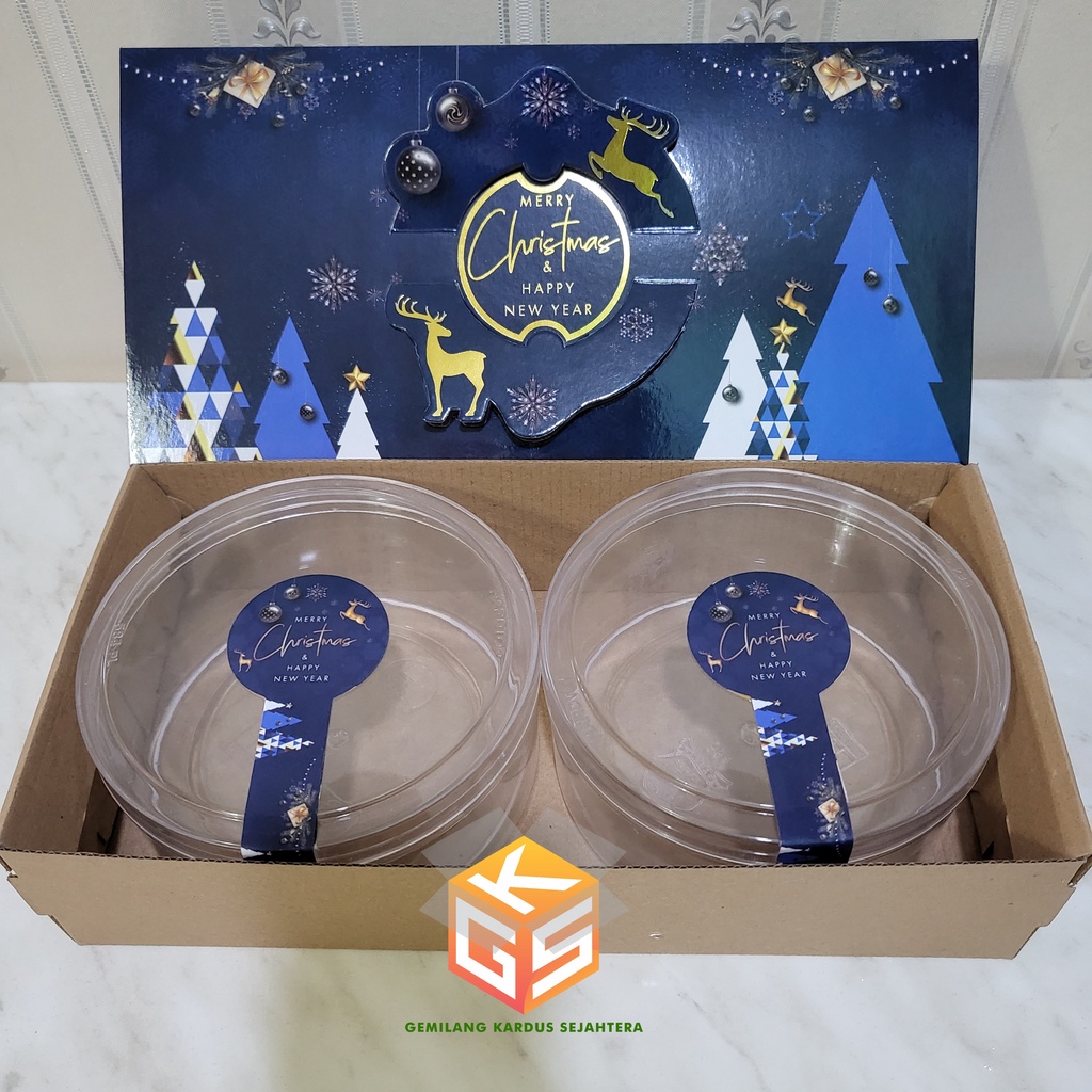 Premium (Mount) 10pcs Dus Natal Box Hampers Natal Kue Kering ukuran Toples 500gr