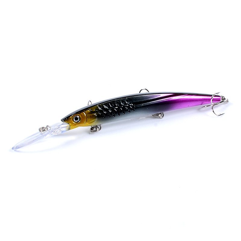 Umpan Pancing CrankBait Bentuk Ikan Kecil 14.5cm / 12.4g Dengan Kail Treble