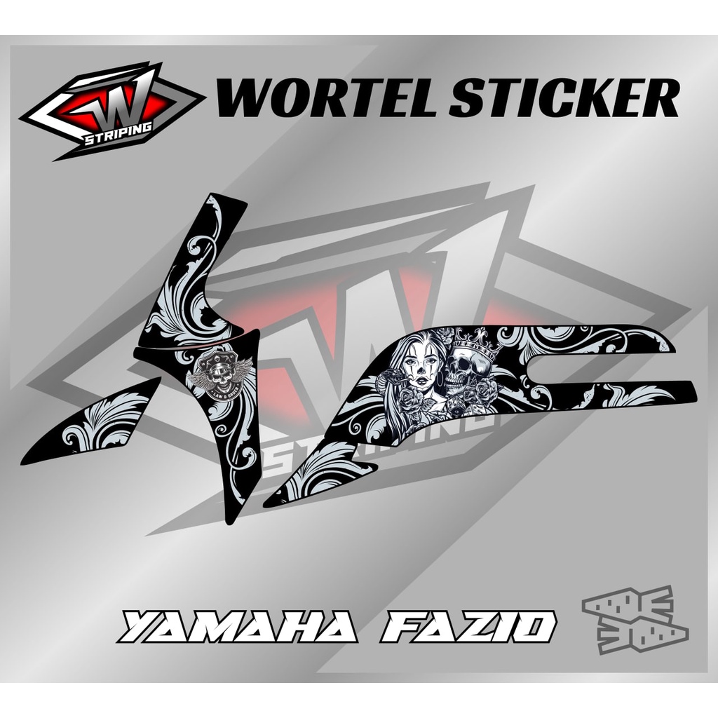 Striping Fazio-Stiker Hologram Decal Motor Fazio Skull