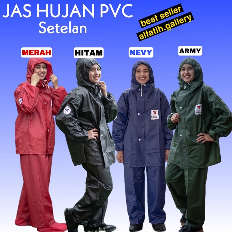 Jas Hujan setelan PVC rubber | bisa COD | original | best seller alfatih