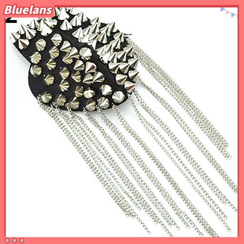 1 PC Perhiasan Bros Model Papan Hiasan Duri Epaulet Berumbai Untuk Bahu Gaya Punk Gothic