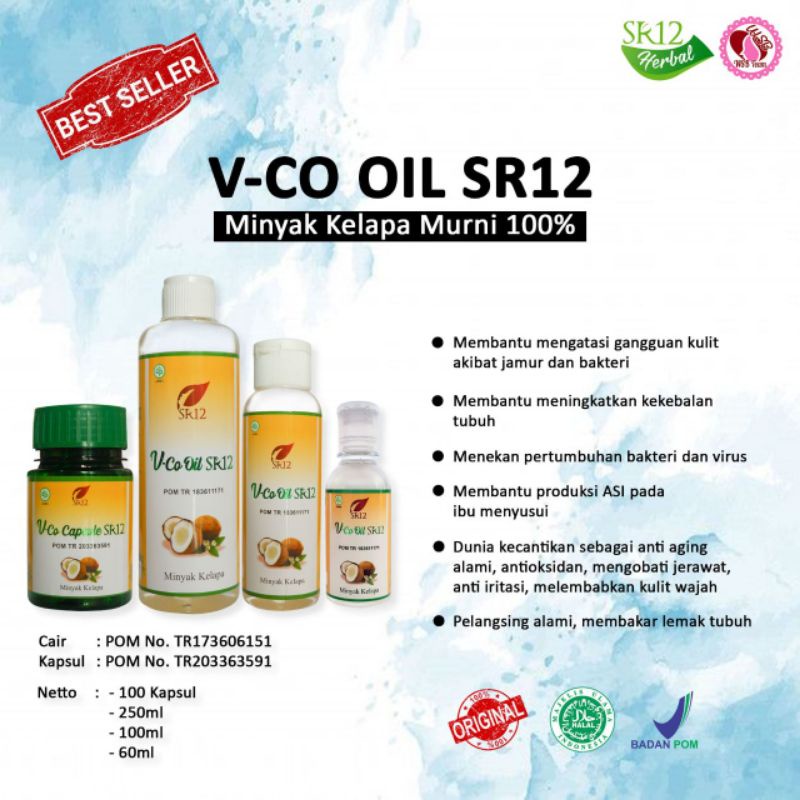 Vico oil SR12 / Minyak kelapa murni / VCO oil / VCO Kapsul