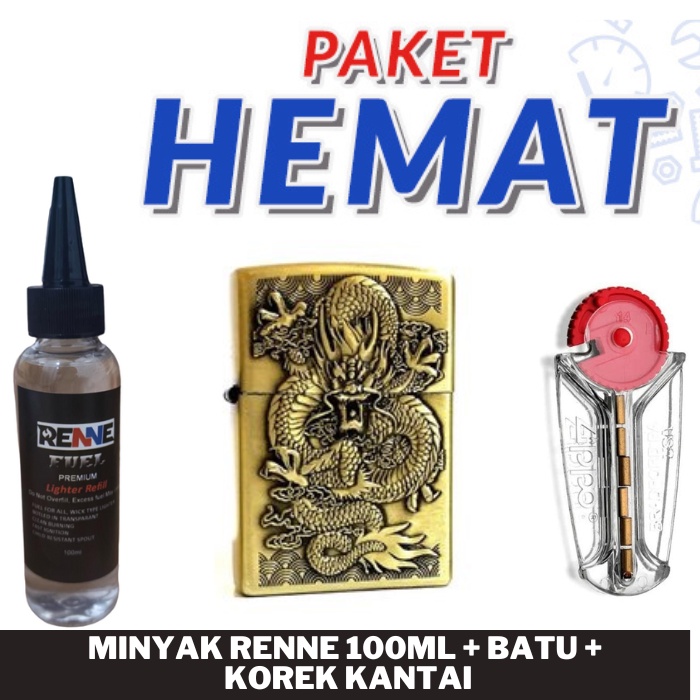 PAKET KOMPLIT KOREK API KANTAI GOLD NAGA - RANDOM