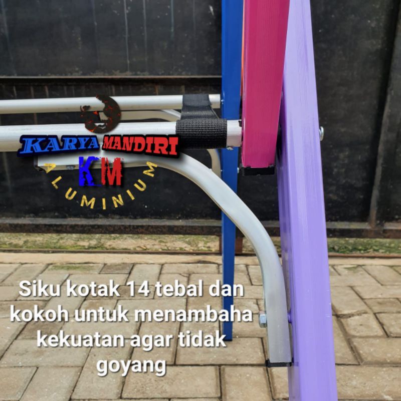 Jemuran Baju Livina Jumbo p12 / Pakaian / Lipat / Aluminium Warna /180 CM / 1,8 Meter / Rainbow