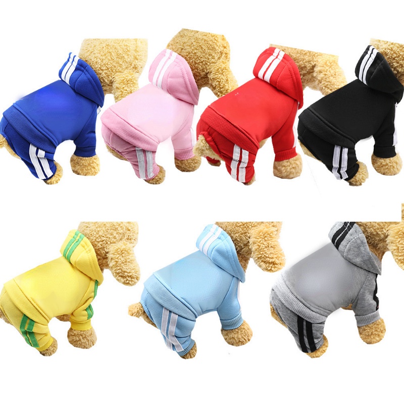 Musim Gugur Musim Dingin Puppy Hoodie Untuk Anjing Kecil Olahraga Mantel Hangat Sweater Kaki Empat Pakaian Hewan Peliharaan Untuk Anjing Kucing Anjing Anjing
