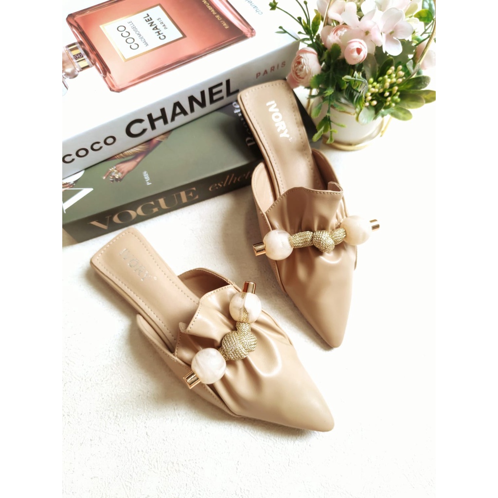 IVORY Sepatu Mules Flat Wanita MU780-23