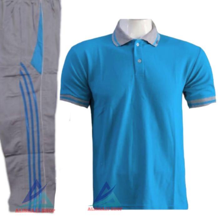 ♞ SETELAN OLAHRAGA PRIA SETELAN TRAINING KAOS KERAH LENGAN PENDEK PAKAIAN OLAHRAGA SETELAN BAJU POLO