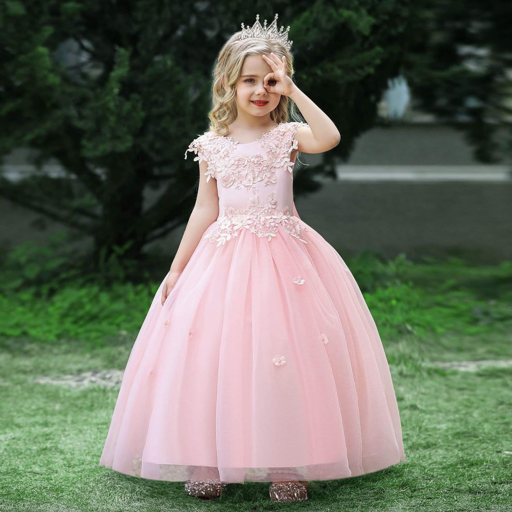 Gaun Anak Perempuan SUPER PREMIUM Import Layer Flower Motek