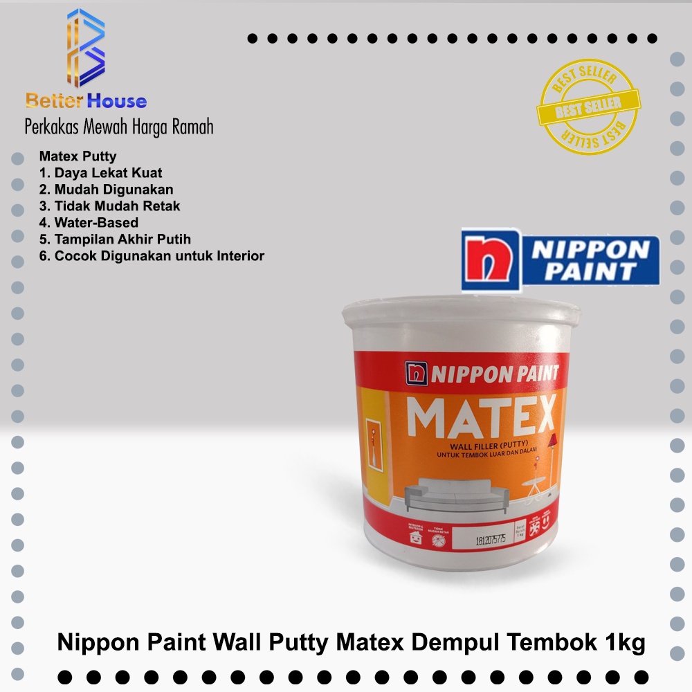 Jual Nippon Paint Wall Putty Matex Dempul Tembok Kg Shopee Indonesia