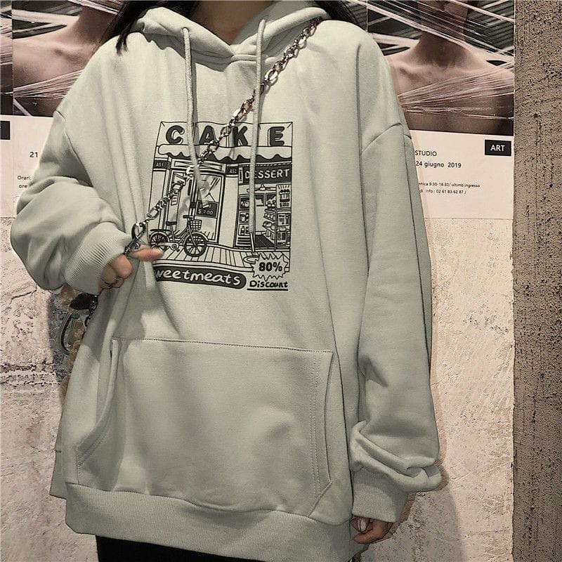 Hoodie Oversize Cake - Outher Wanita Dan Pria - Bahan Fleece - Big Size