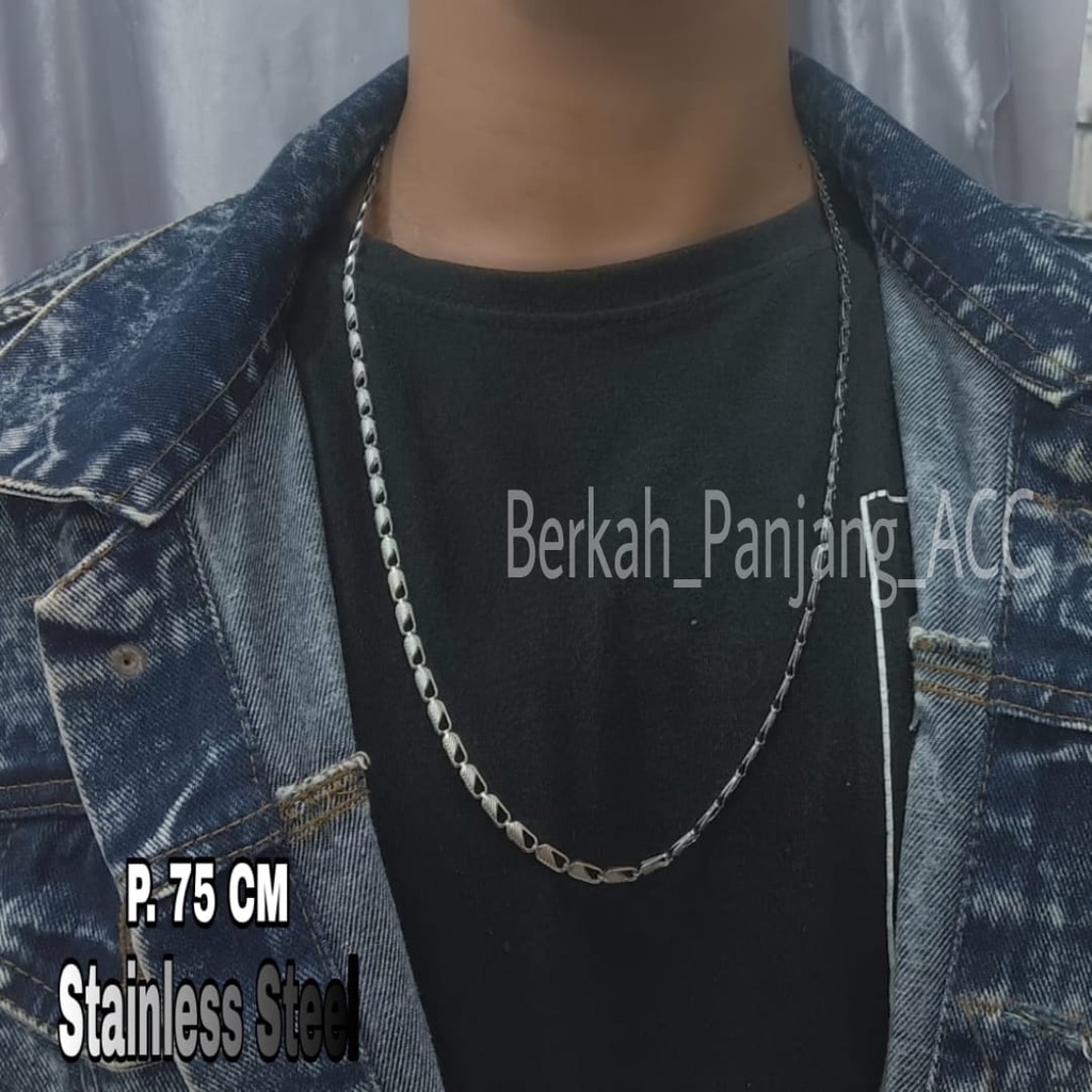 KALUNG COWO RANTAI SILVER KEREN perhiasan super berkelas fashion korea anti karat dan anti luntur