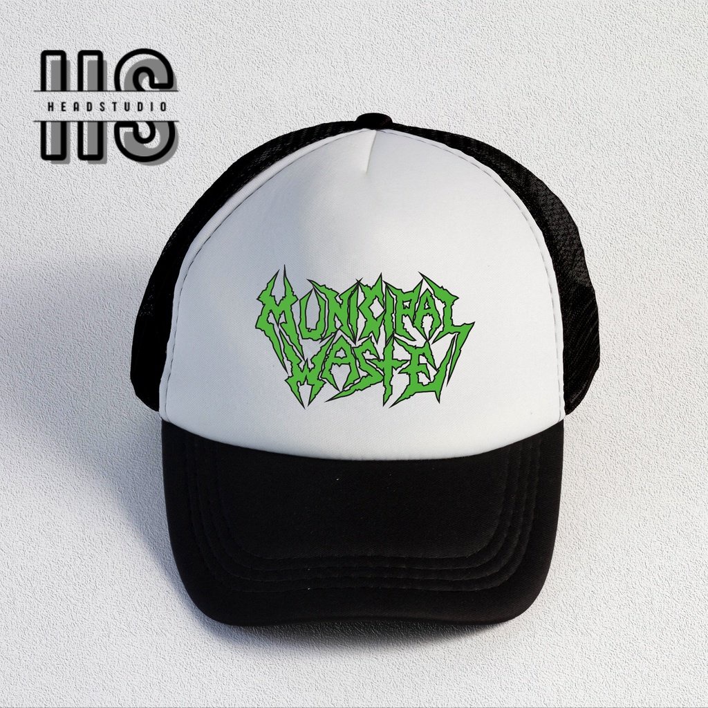 Municipal Waste | Trucker Hat Best Seller | Topi Pria | Topi | Trucker | Topi Band | Baseball | Band | Topi Jaring | Topi Sablon | Head Studio